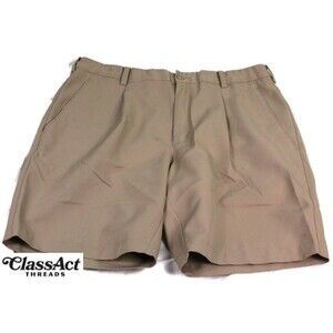 Nike Golf Men’s Cotton Khaki Shorts Fit Dry Pleated Fronts 36" Waist